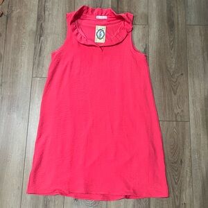 FSL Apparel Vibrant Coral Pink Sleeveless Textured Dress Large NWT